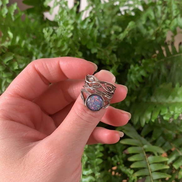 925s Sterling Opal ring SIZE 8 fairy core - Picture 13 of 15